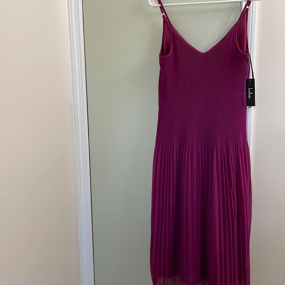 Lulu's Magenta Pleated Dress